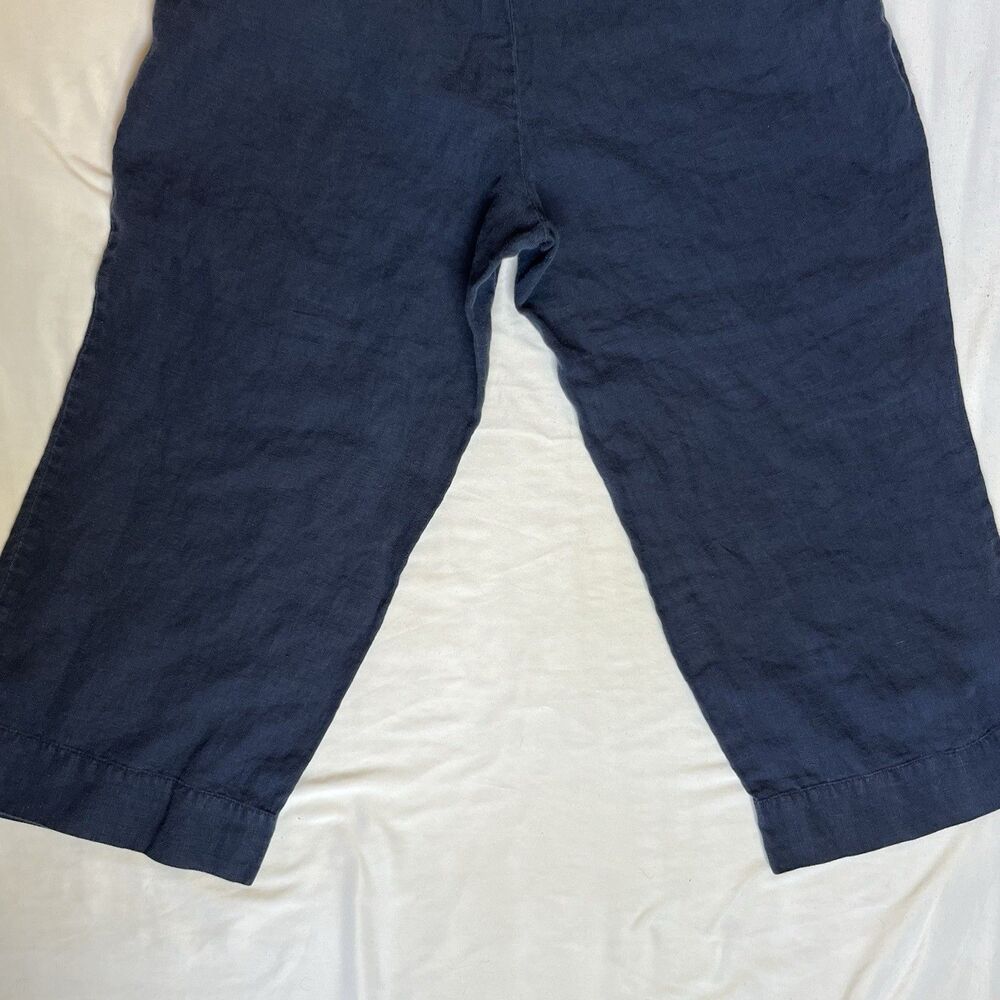 J.Jill Love Linen Navy Blue Wide Leg Elastic Waist Pants Women Large L Missy - Picture 12 of 12